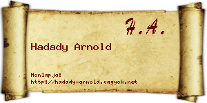 Hadady Arnold névjegykártya